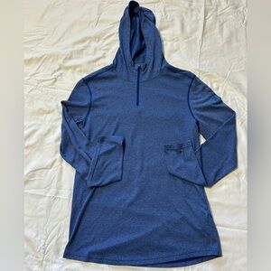 Under Armour Heat Gear Heathered Blue Quarter Zip Active Pullover Mens Medium
